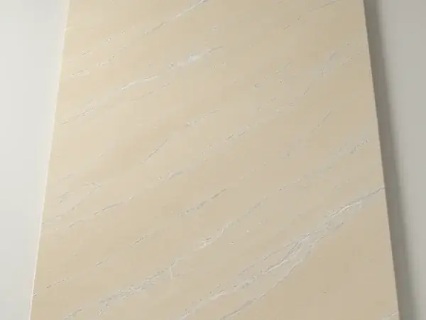 Taj Mahal quartzite slab in warm cream-beige with delicate silver-grey veining